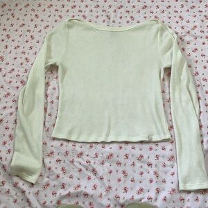 BDG cream white top thermal long sleeve